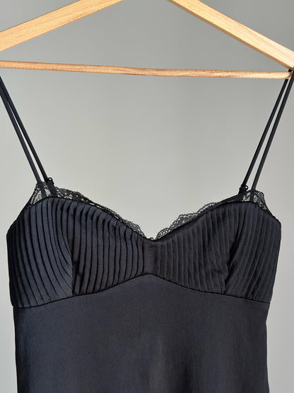 Sleek black slip dress Zara