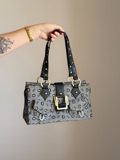 Vintage Guess bag in grey monogram Y2K