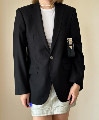 Vintage men's black blazer with accent buttons