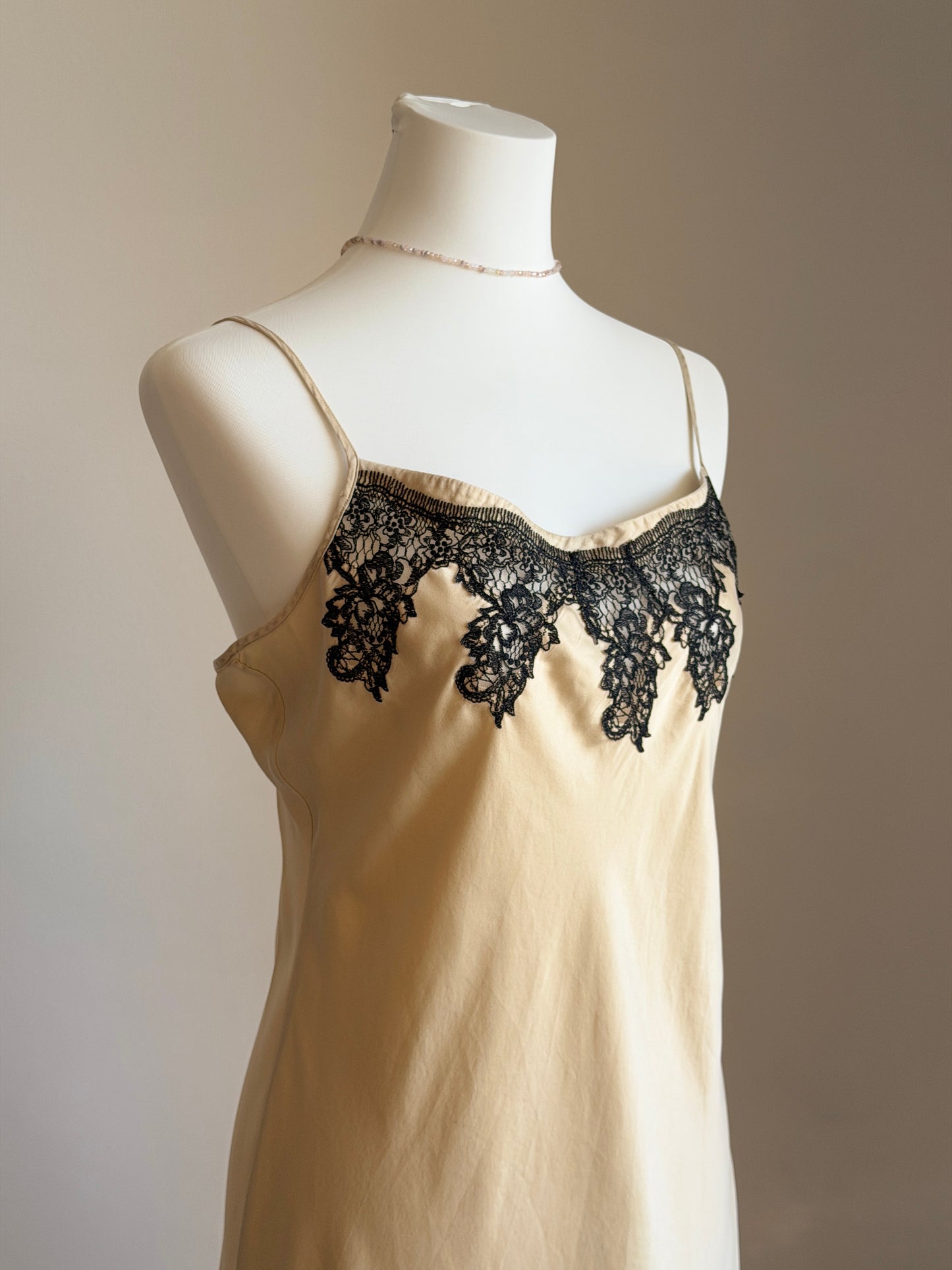 Elegant vintage slip silk dress