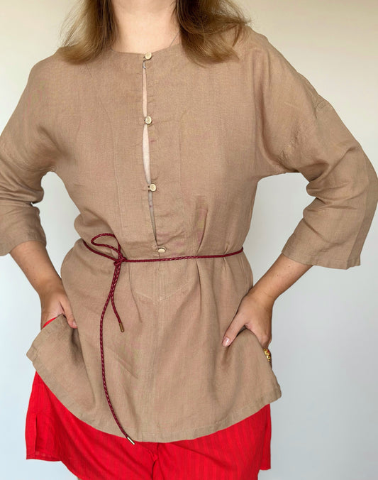 Beautiful vintage minimalistic linen blouse Max Mara