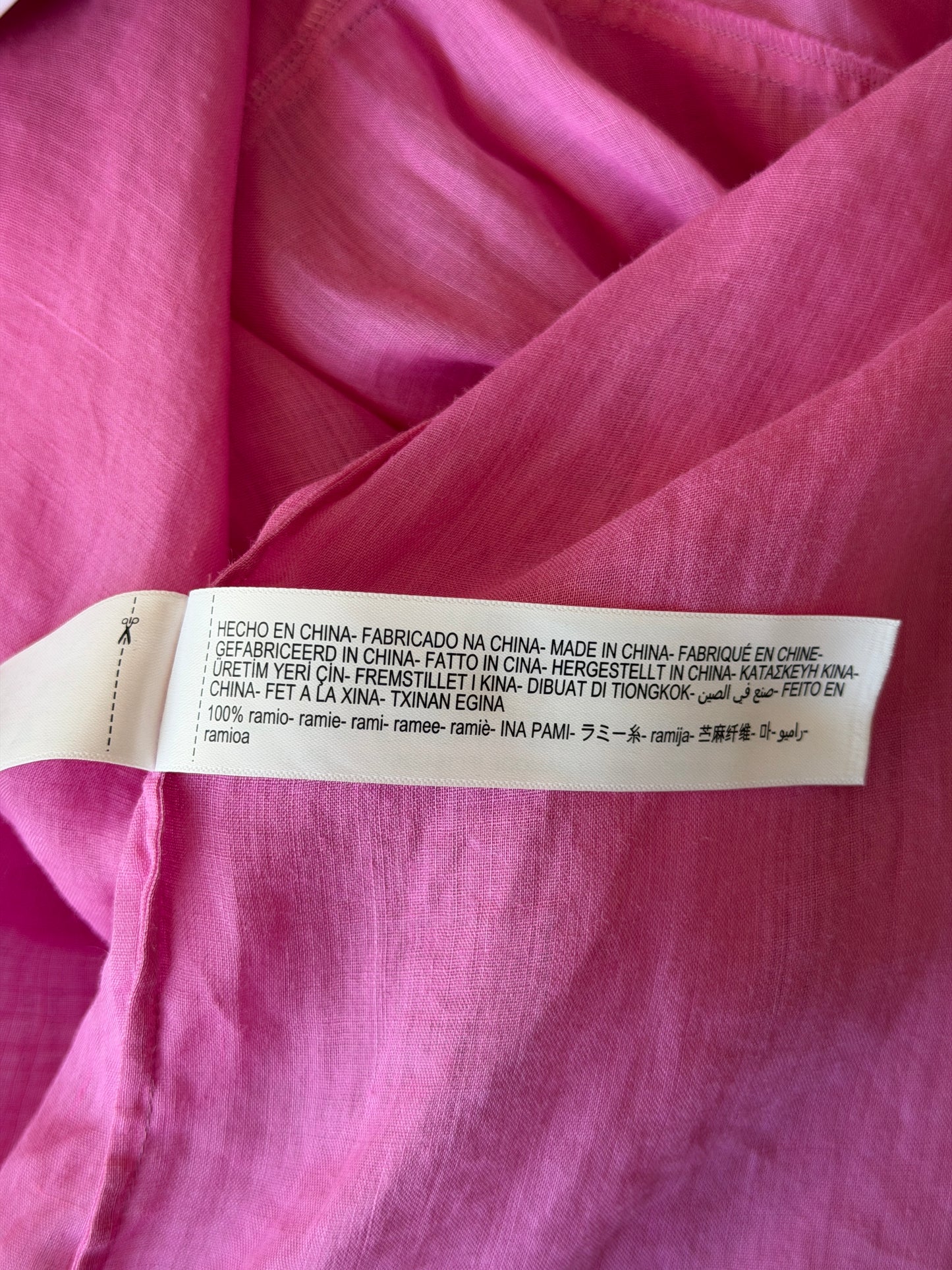 Pink ramie oversized shirt