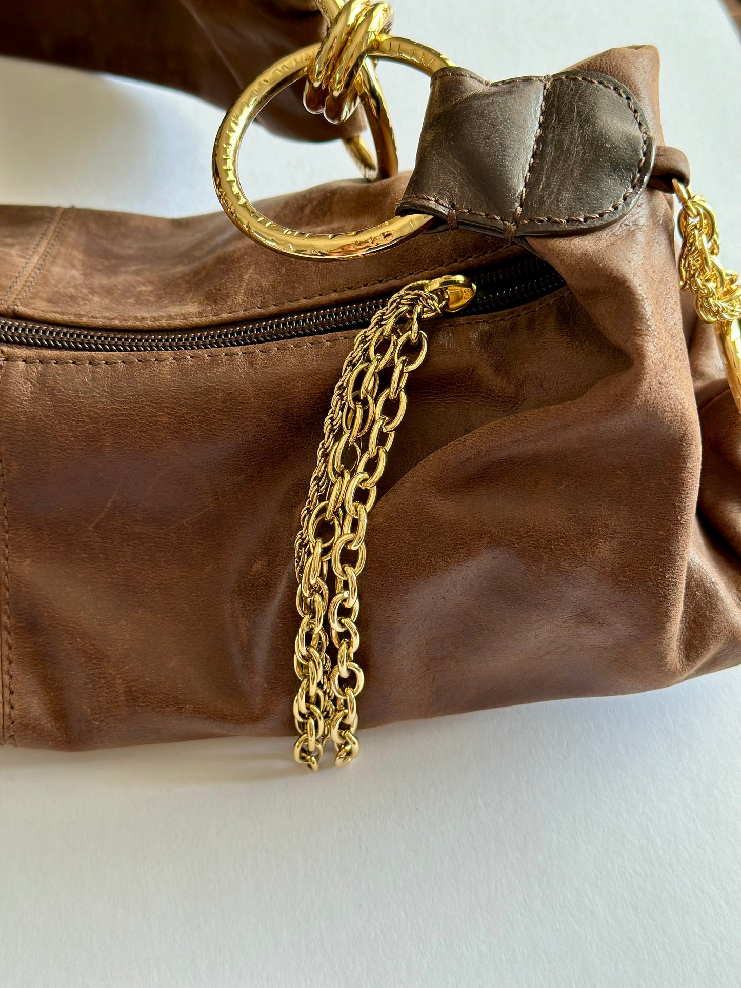 Stylish vintage distressed leather bag