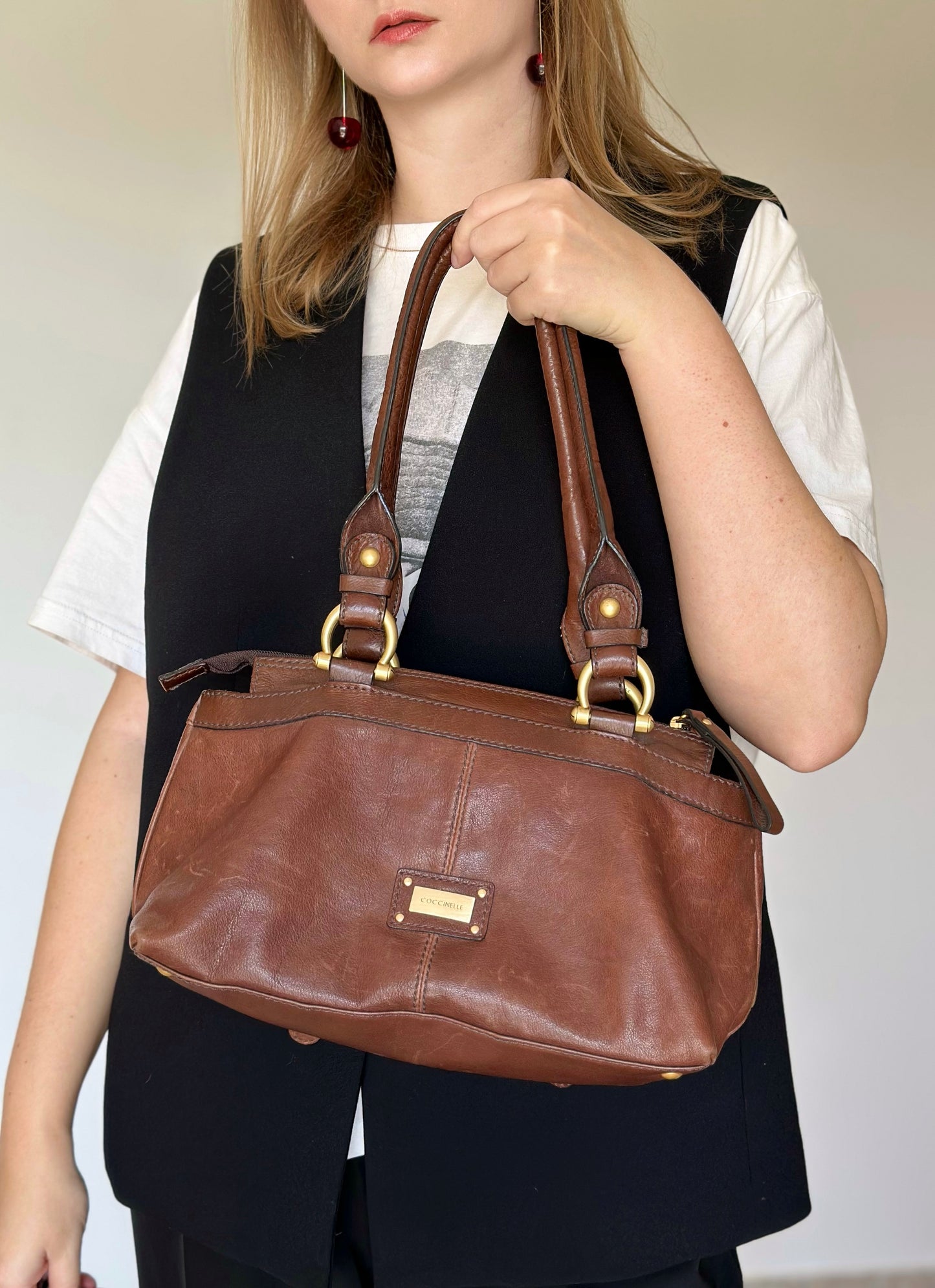 Incredible vintage leather bag by Coccinelle