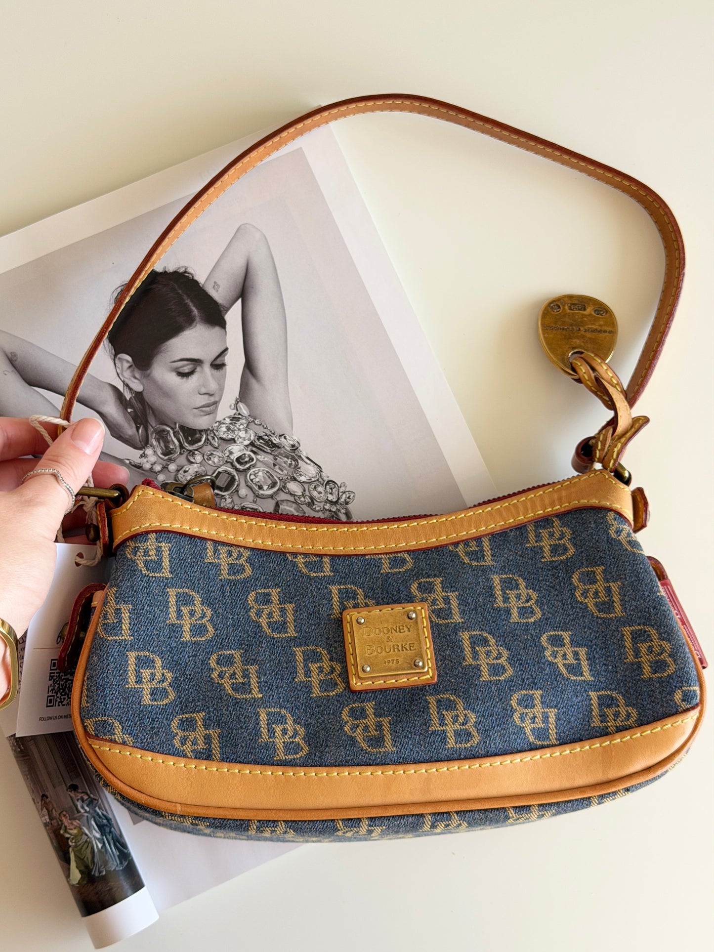 Vintage Dooney & Bourke monogram baguette