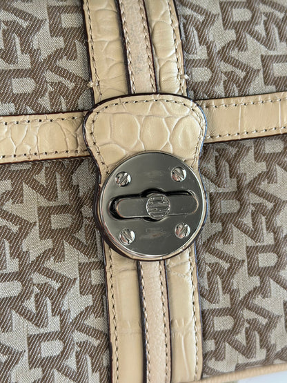 Sophisticated vintage DKNY beige shoulder bag from 2000s