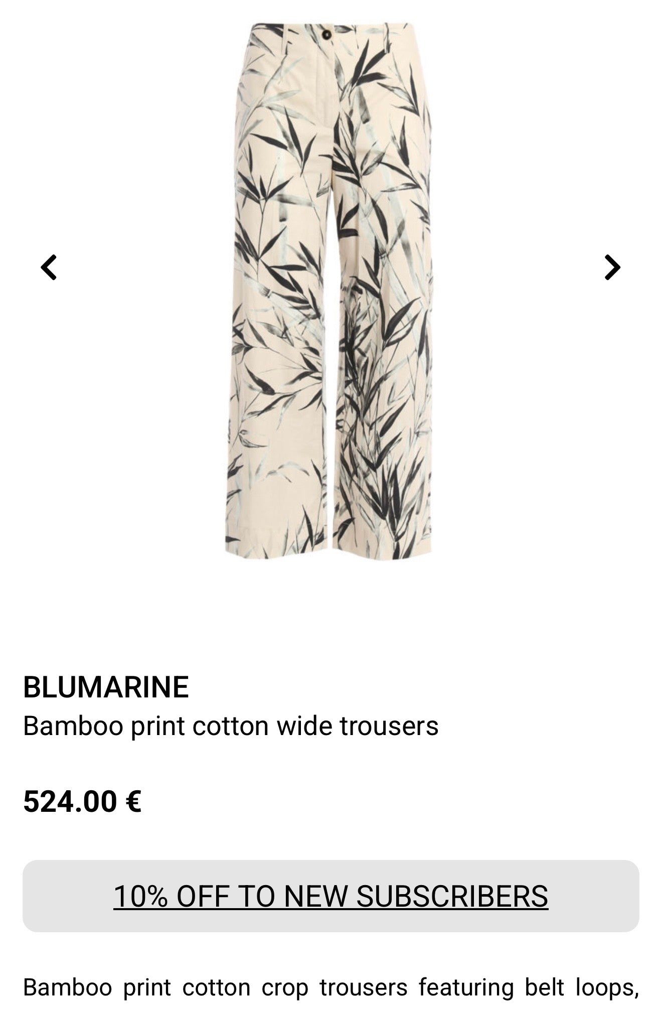 Amazing crop trousers Blumarine