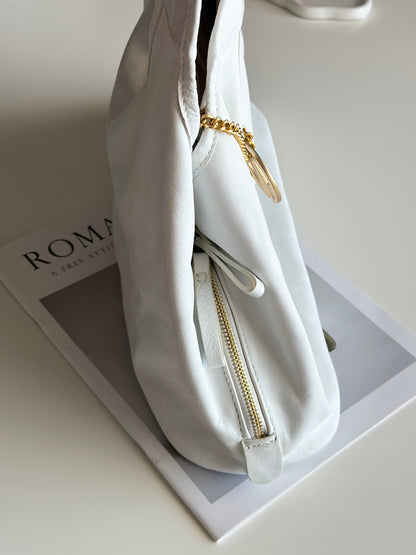 Stylish Coccinelle bag in soft white leather