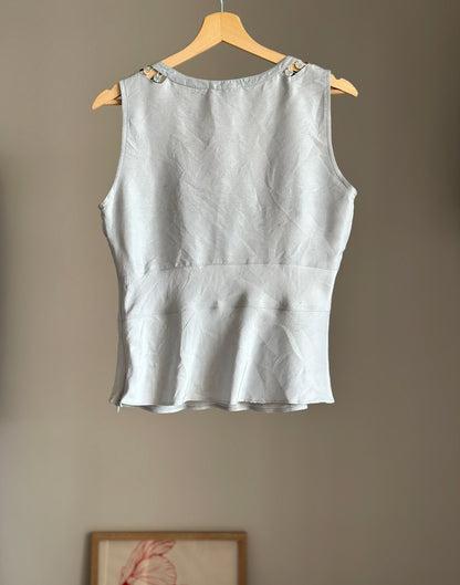 Vintage raw silk silver top by Gerard Darel