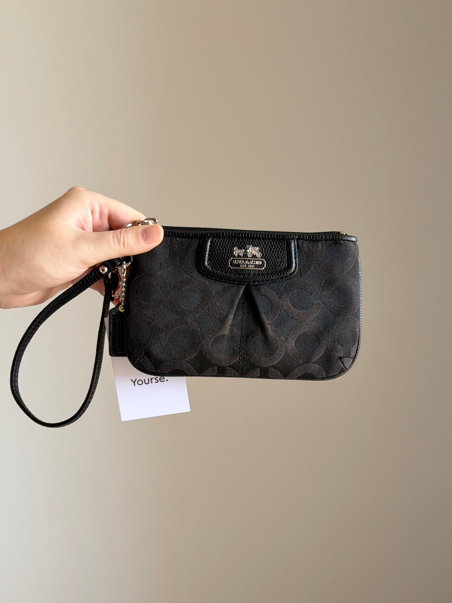 Vintage Coach black wristlet