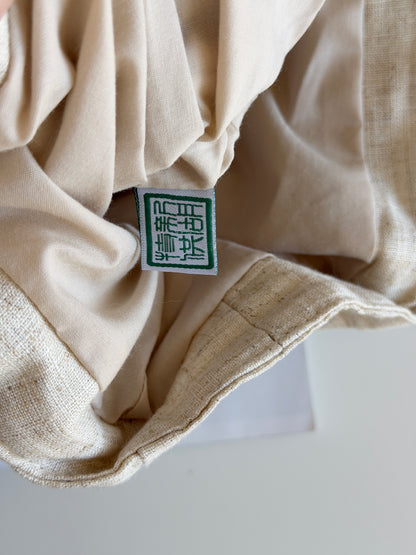 Vintage linen/silk mini tote bag