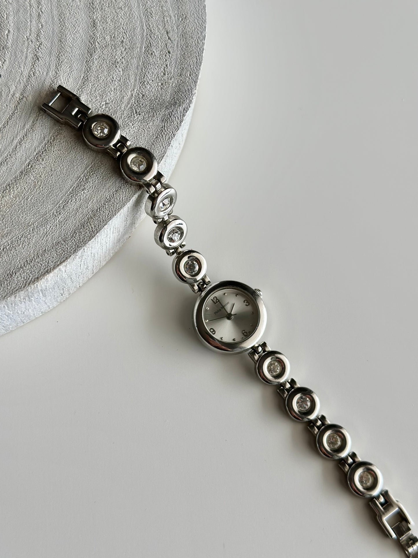 Vintage Philip Mercier silver quartz watch