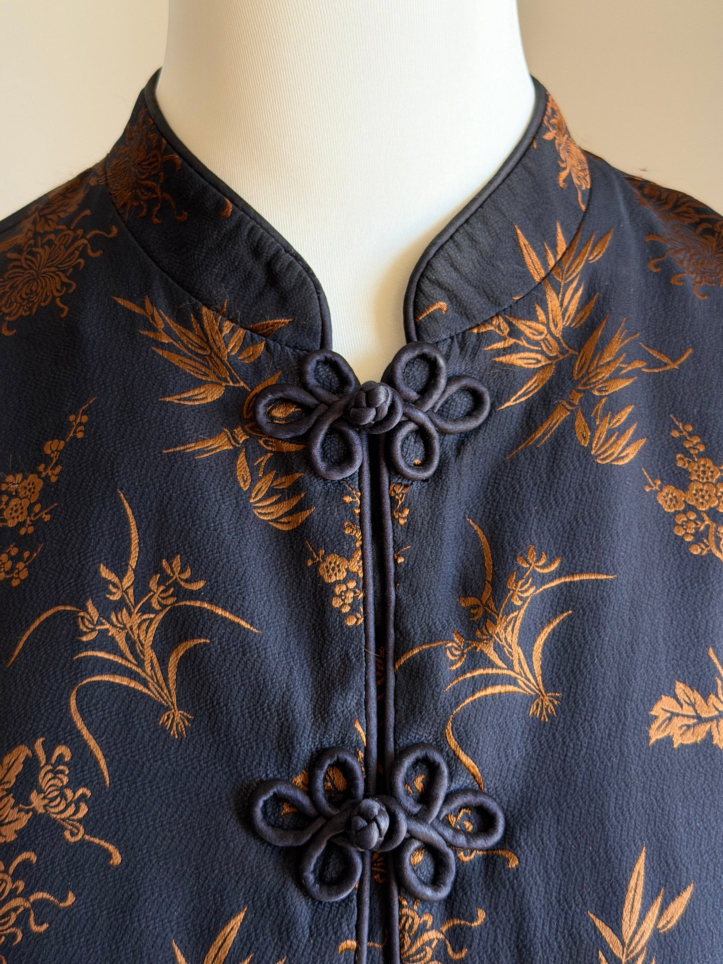 Silk blend oriental style blouse