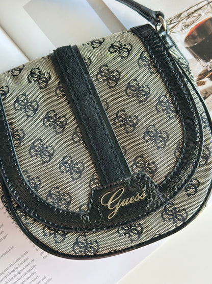 Vintage crossbody monogram saddle bag Guess
