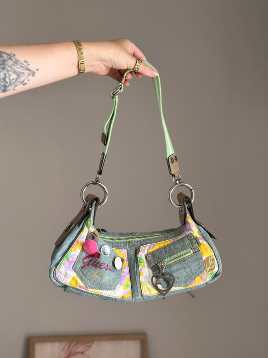 Rare vintage playful denim bag by Guess