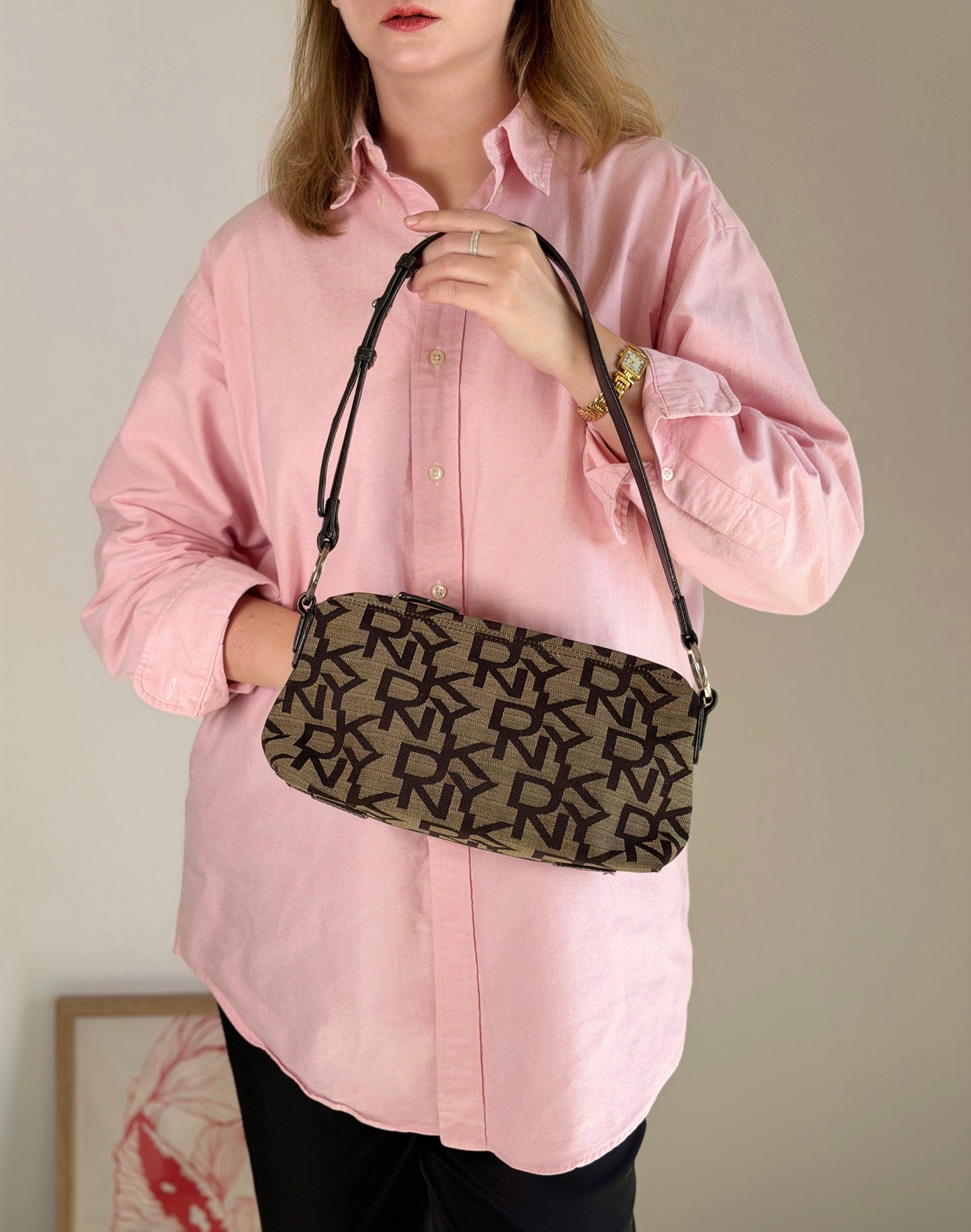 Lovely vintage DKNY shoulder bag with monogram print