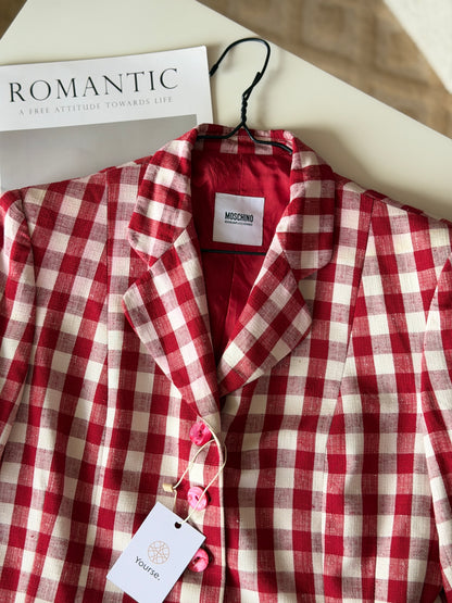 Vintage Moschino gingham red blazer 1990s