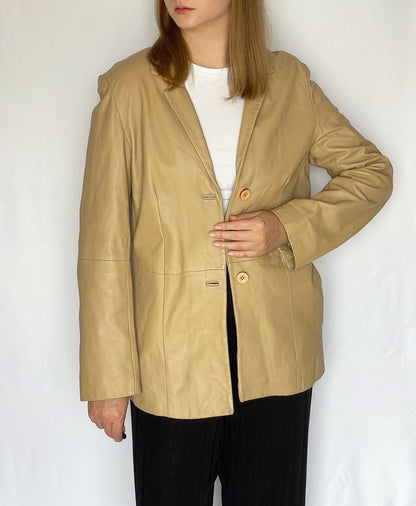 Vintage beige leather jacket