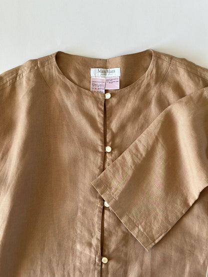 Beautiful vintage minimalistic linen blouse Max Mara