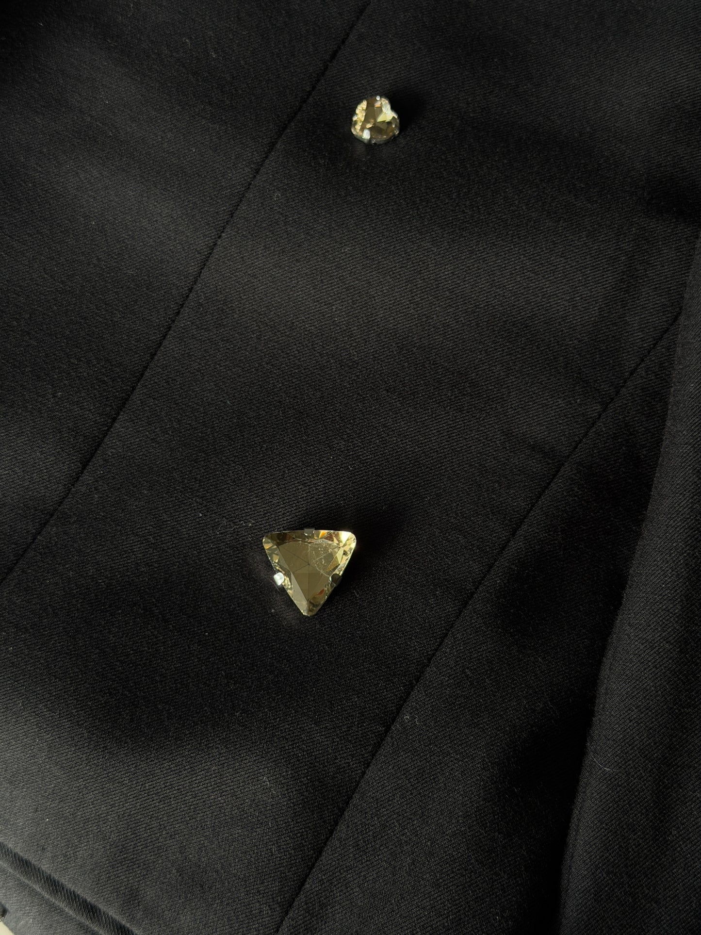 Vintage black blazer with champagne stones