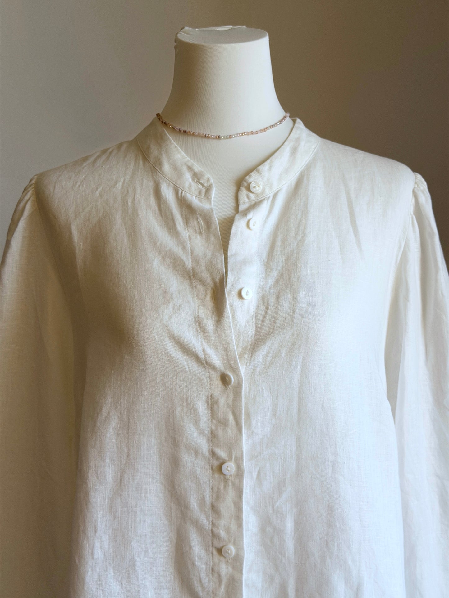 Classic linen blouse in soft white