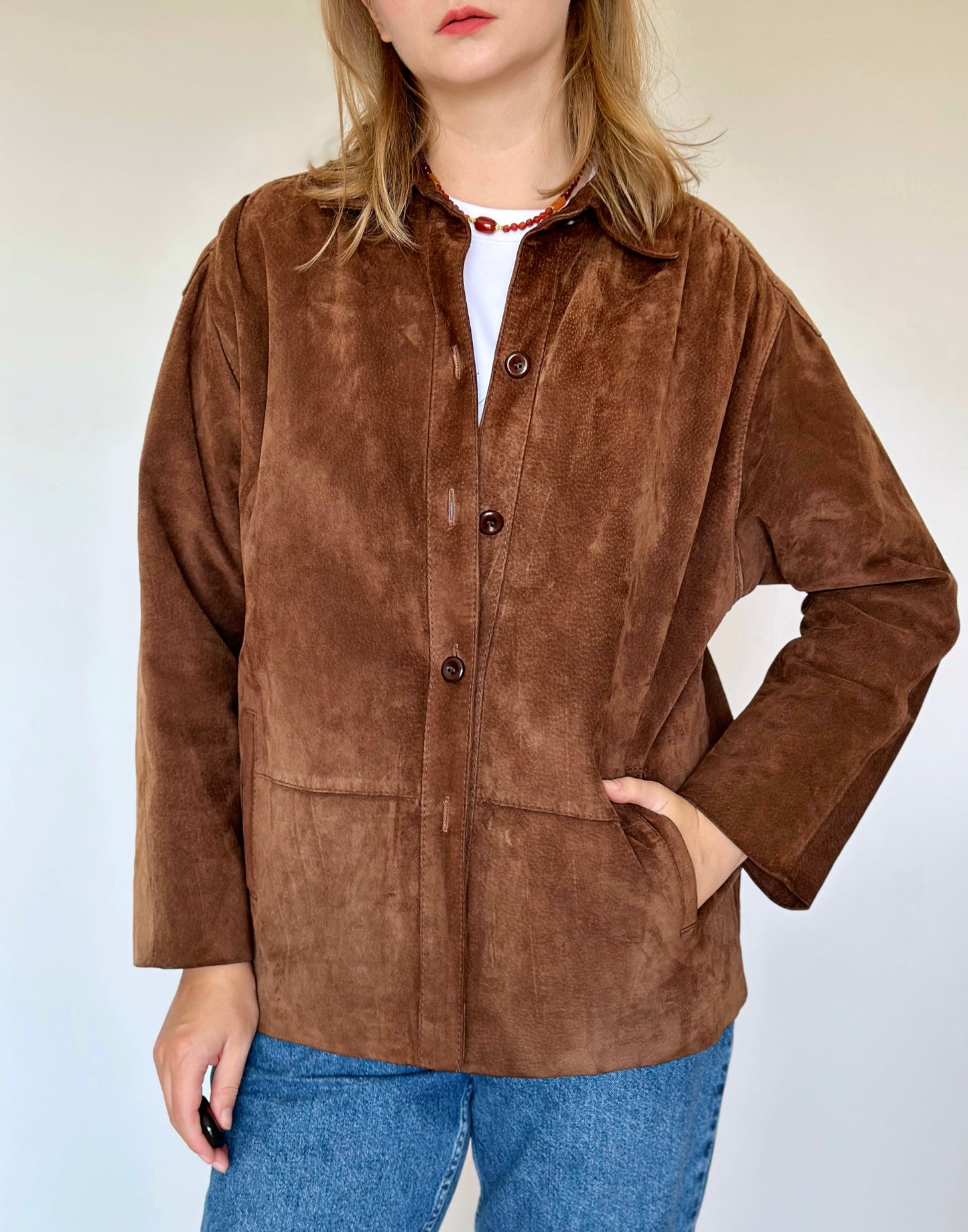 Vintage 100% suede brown jacket