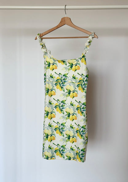 Cute mini dress with lemons print