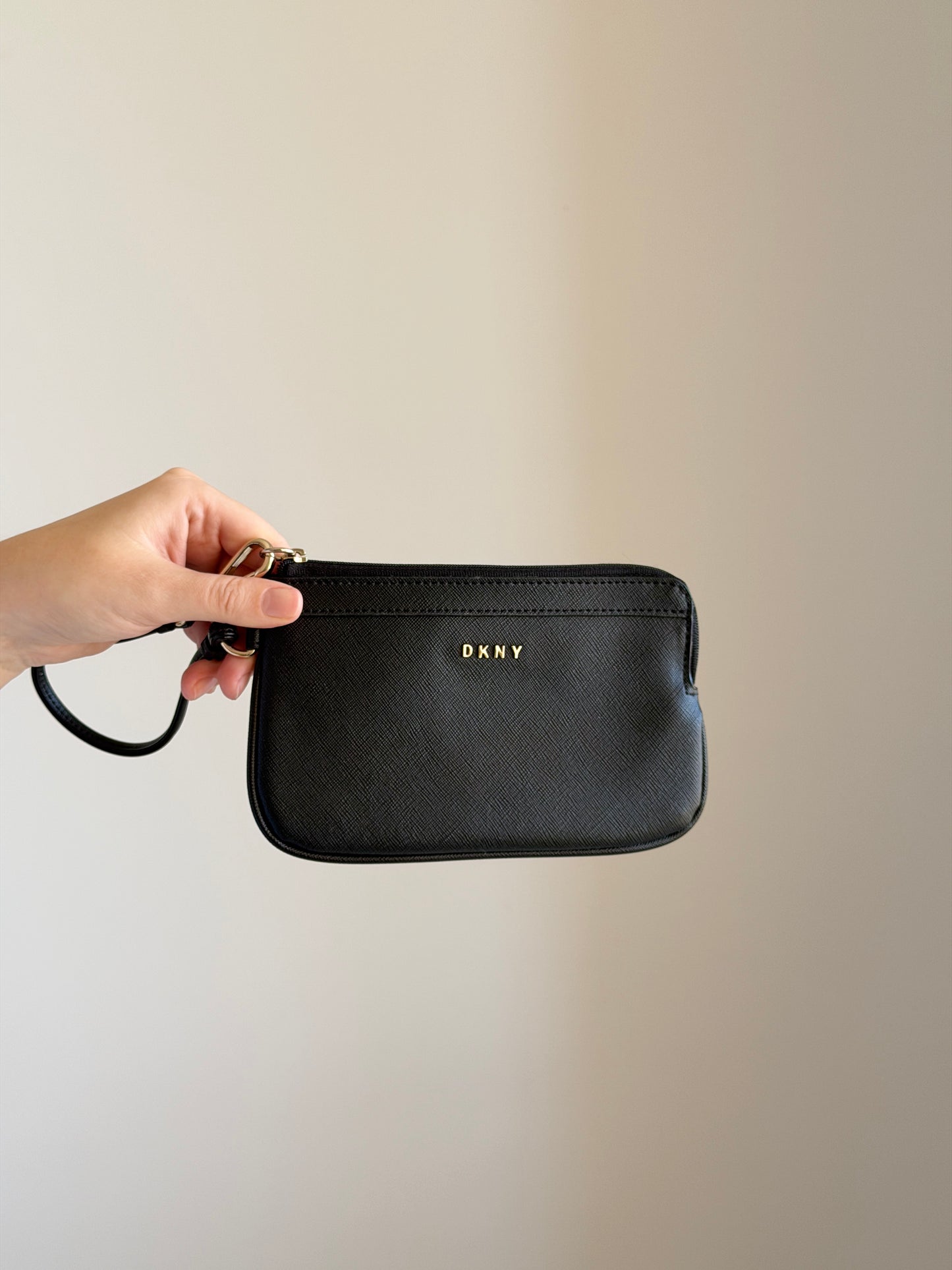 DKNY black wristlet