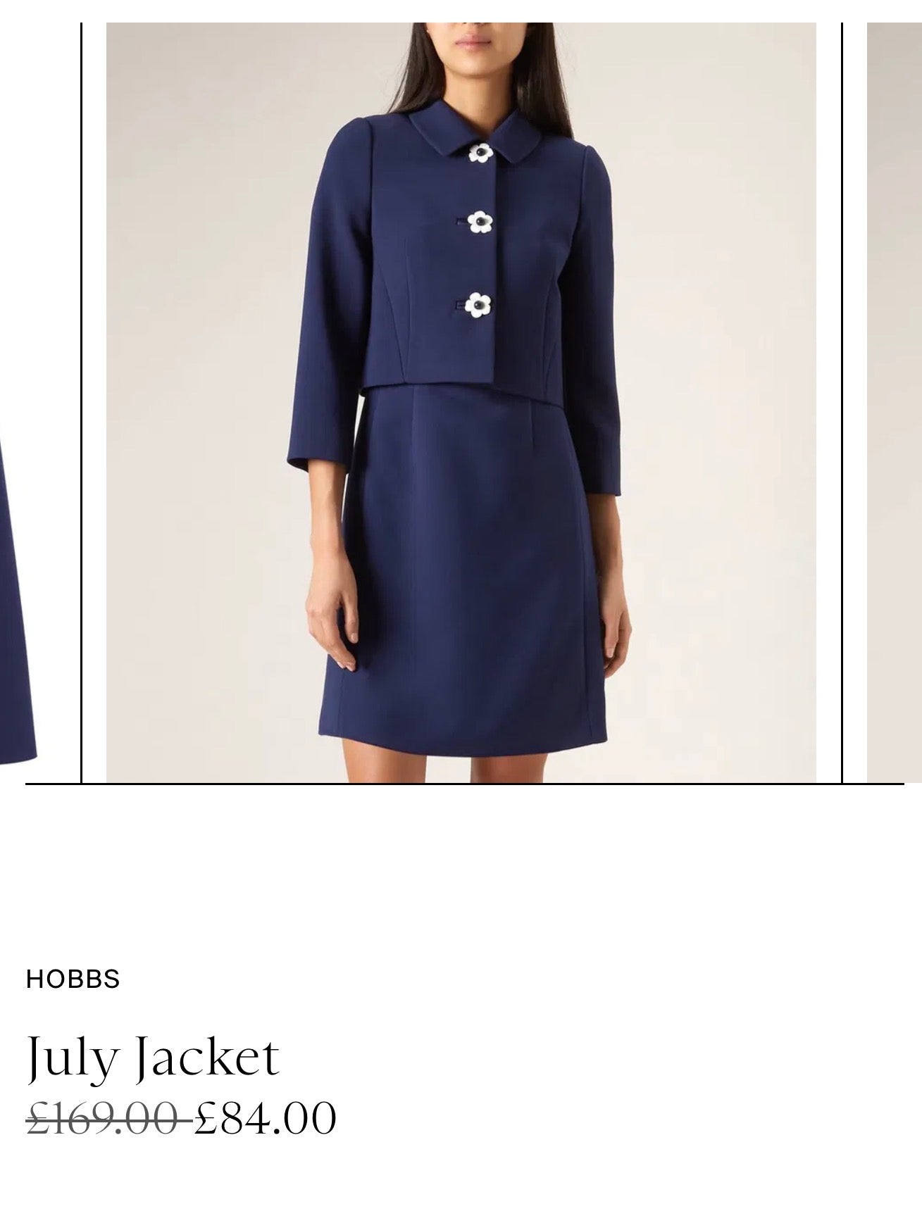 Charming 60s-inspired navy blue jacket Hobbs