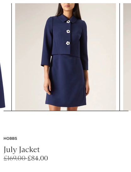 Charming 60s-inspired navy blue jacket Hobbs