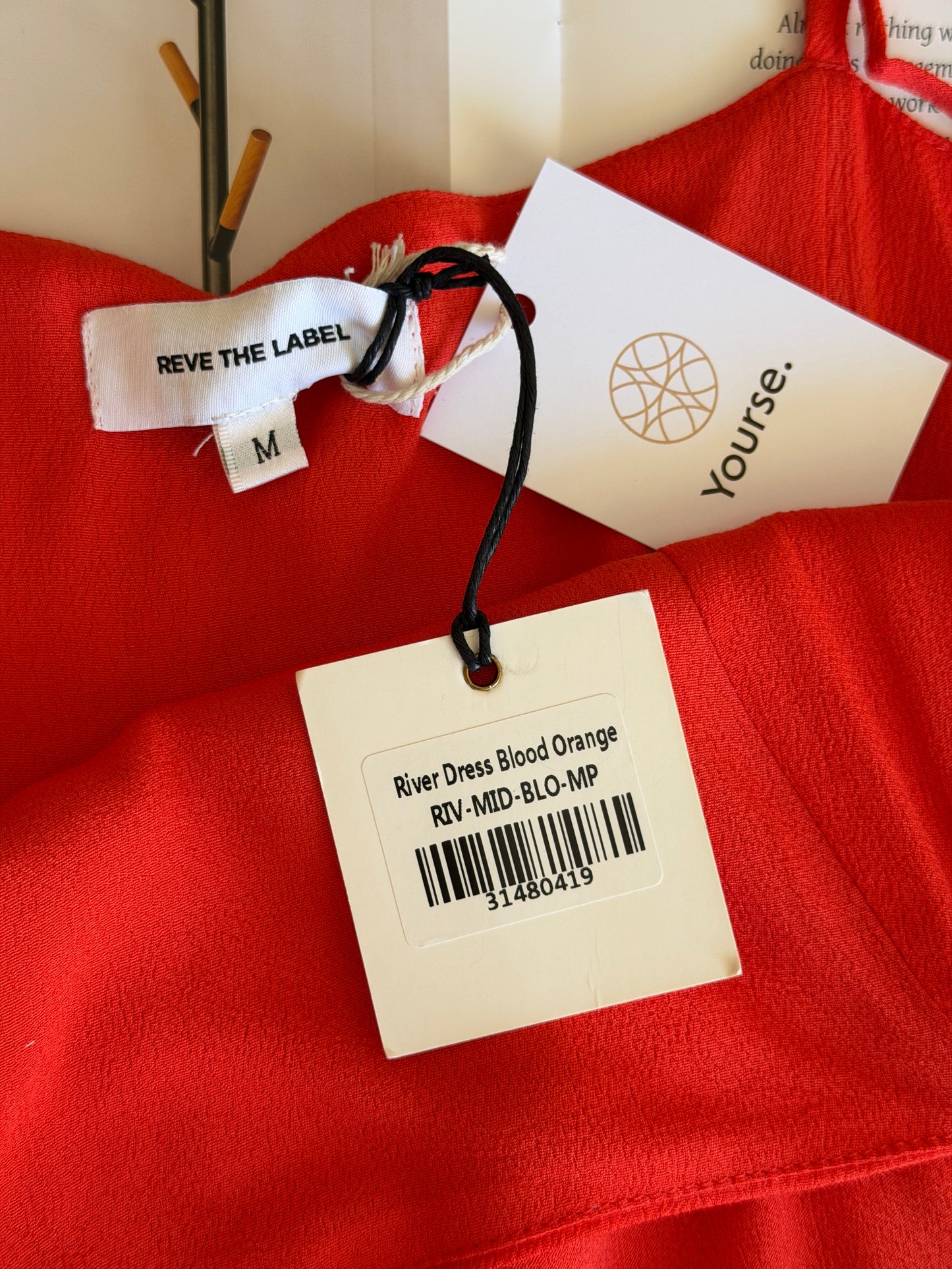 Minimal orange red slip long dress