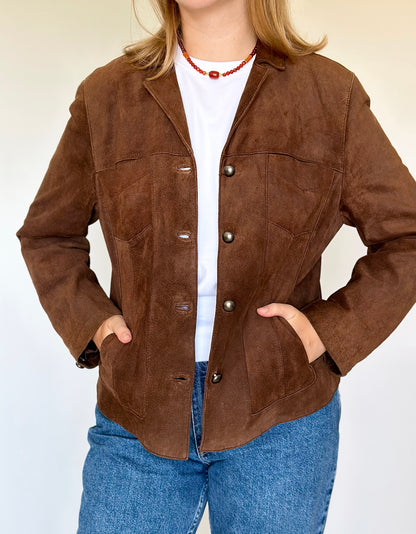 Vintage 100% suede brown jacket