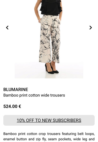Amazing crop trousers Blumarine