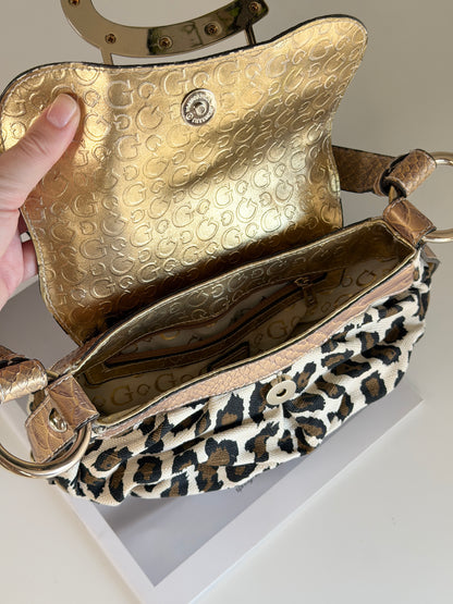 Iconic vintage Guess bag with leopard print