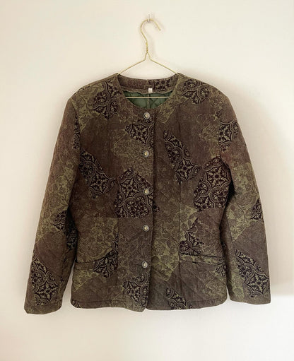 Vintage khaki jacket in a quilted weave