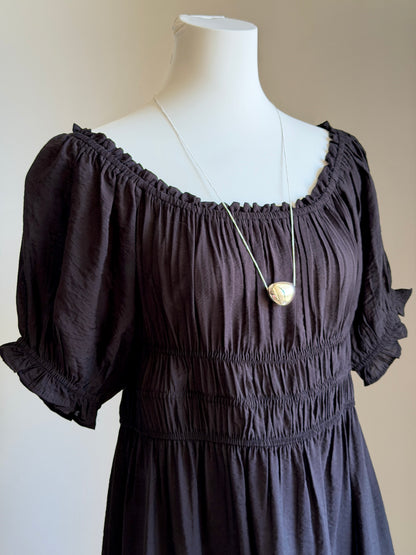 Black romantic viscose long dress