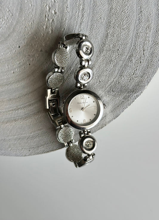 Vintage Philip Mercier silver quartz watch