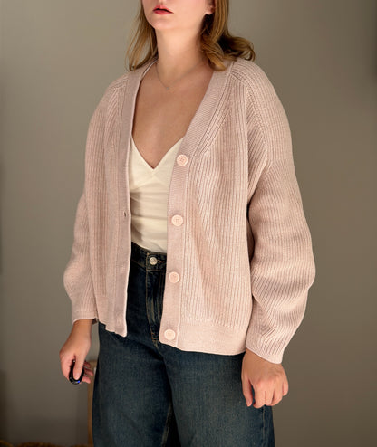 Cozy light pink cardigan from COS