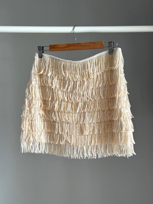 Amazing mini skirt with sequined fringes