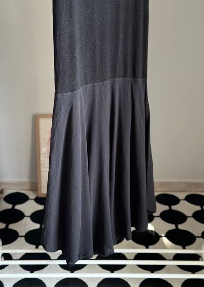 Amazing black linen/cotton casual dress