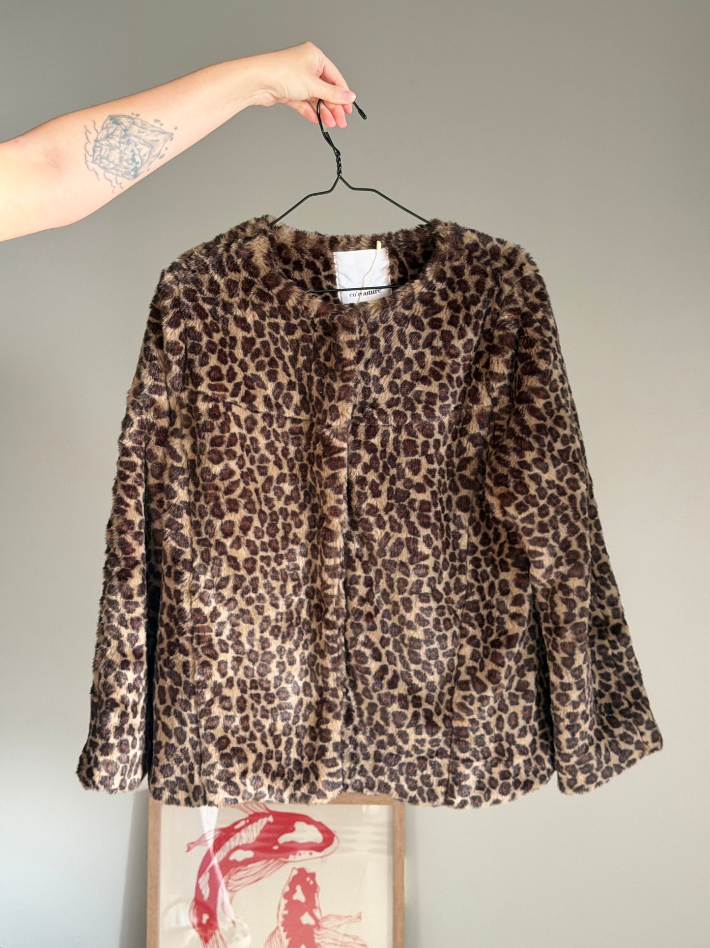 Stylish faux fur leo jacket