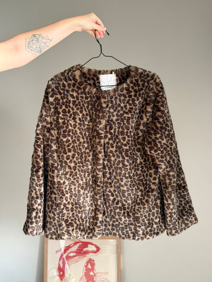 Stylish faux fur leo jacket
