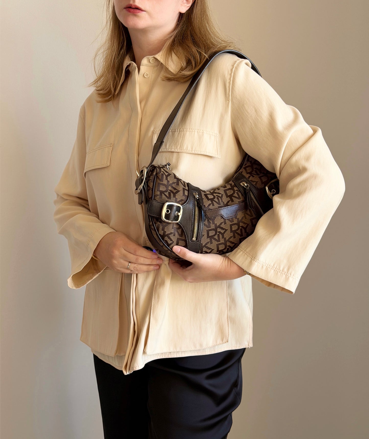 Vintage DKNY brown shoulder bag