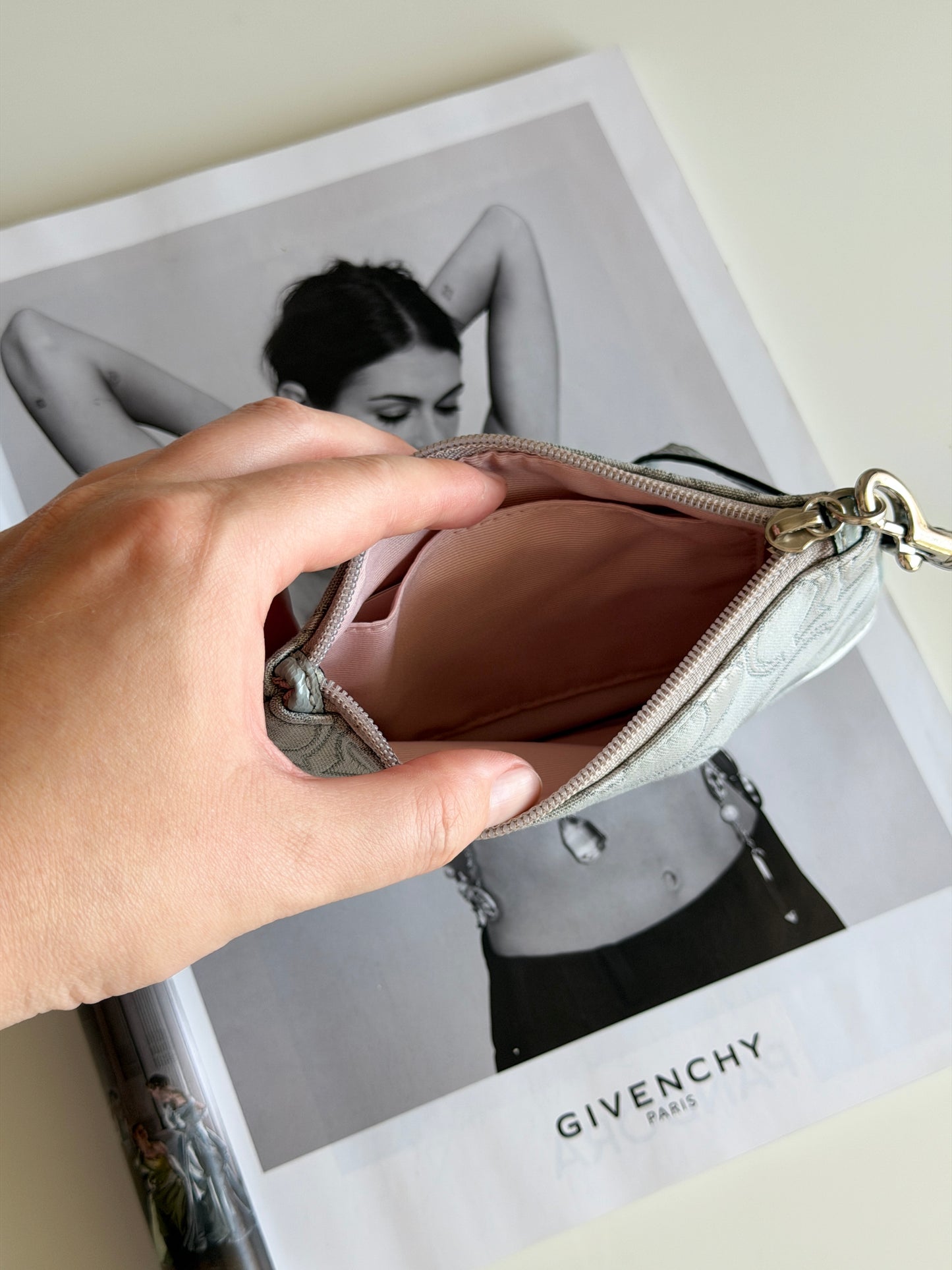 Vintage Coach grey signature wristlet