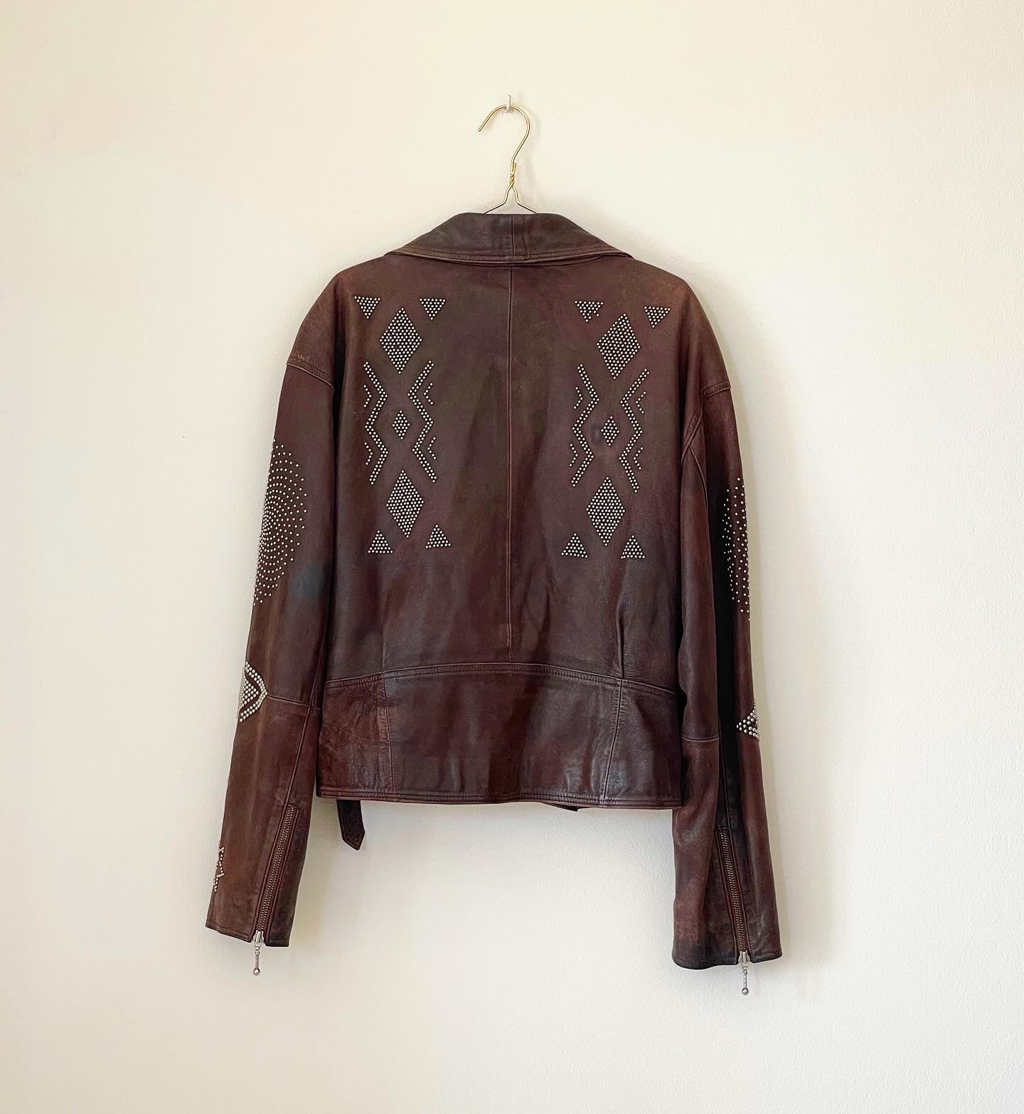 Gorgeous vintage leather jacket with decoration