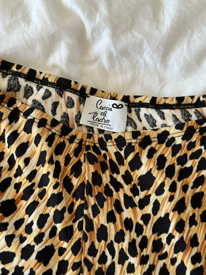 Stunning vintage relaxed leopard print trousers