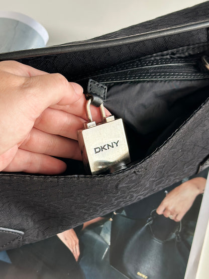 Chic vintage DKNY baguette black bag
