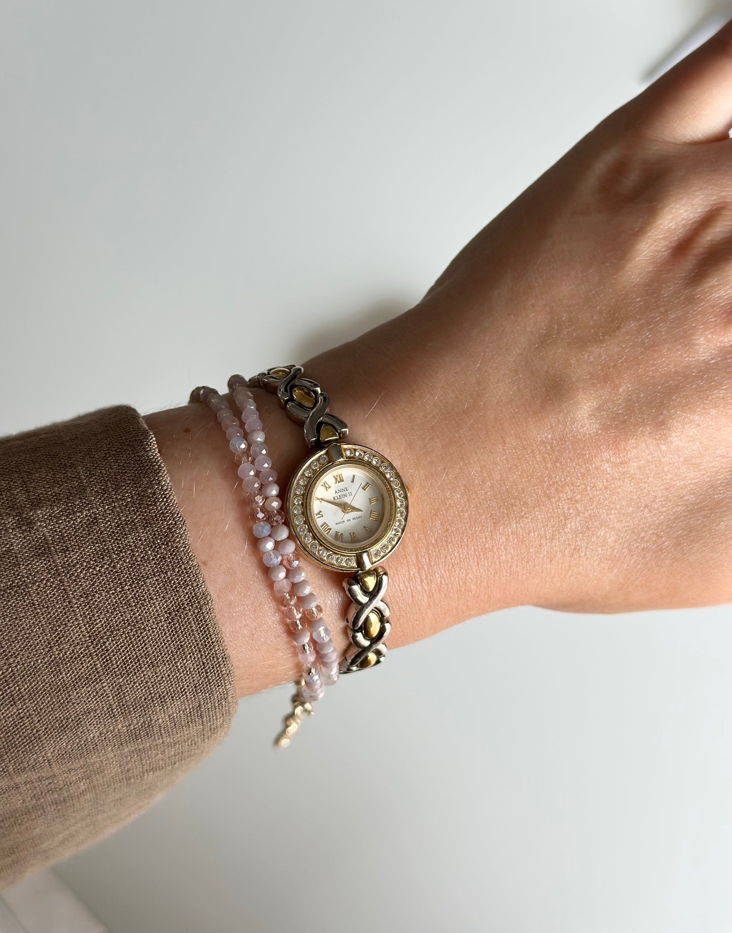 Vintage Anne Klein II watch with a stylish two-tone design