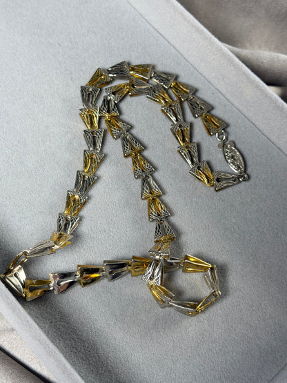 Stunning vintage two-tone necklace
