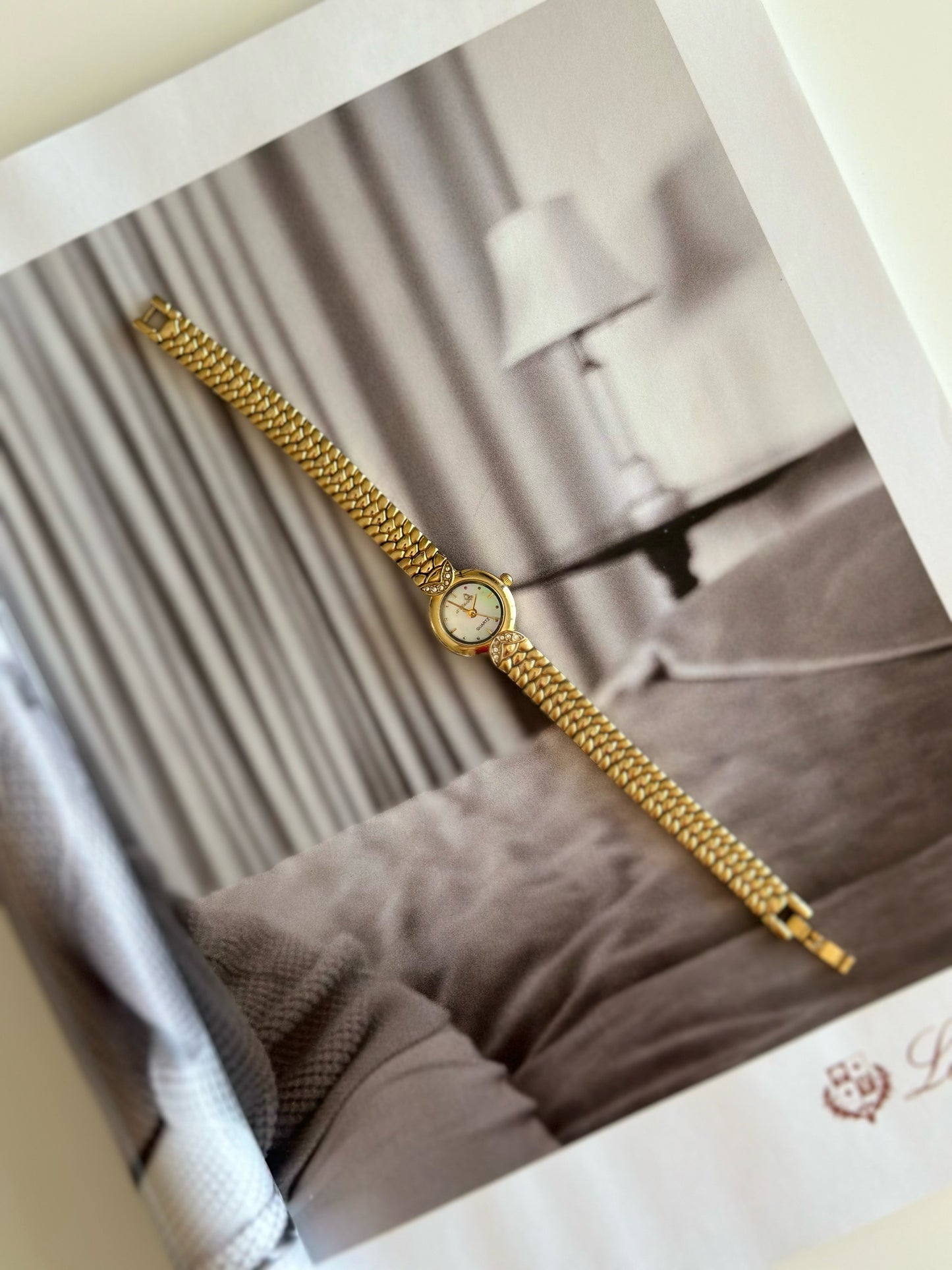 Amazing gold-plated vintage watch L`Chic with rhinestones ✨